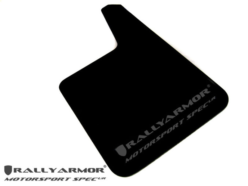 Rally Armor Motorsport Spec Black UR Mudflaps w/ Metallic Black Logo - Universal