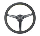 NRG Reinforced Steering Wheel (380mm/1in. Deep) Perforated Leather and Yellow Stitching