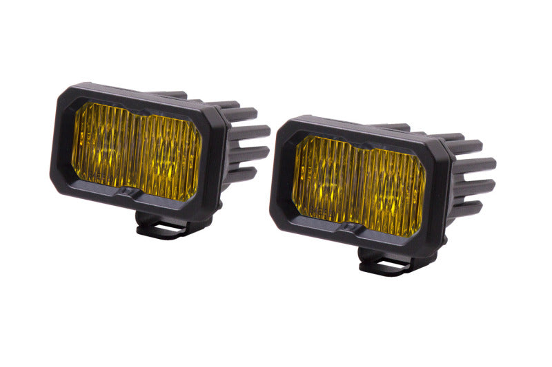 Diode Dynamics C2 1.0 SAE Yellow Fog Sport LED Pod (Pair) - Universal Fitment