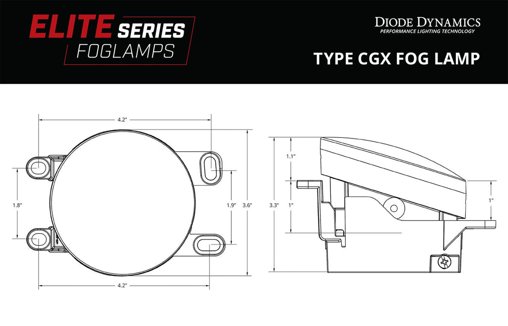 Diode Dynamics Elite Series Dual-Color Type CGX Fog Lamps (Pair) - Multiple Fitments