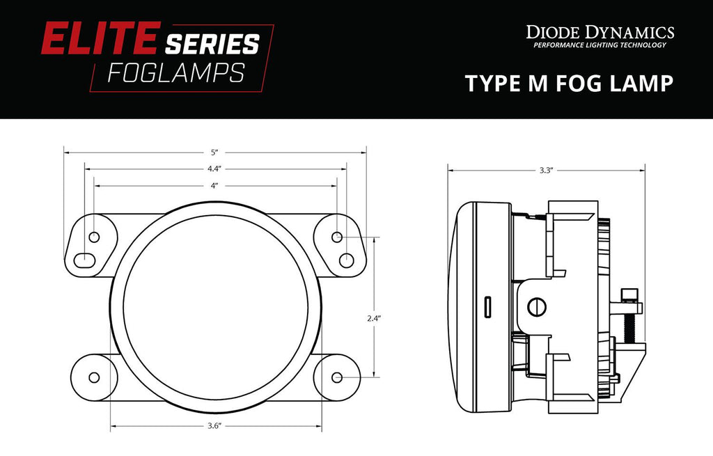 Diode Dynamics Elite Series Dual-Color Type M Fog Lamps (Pair) - Multiple Fitments