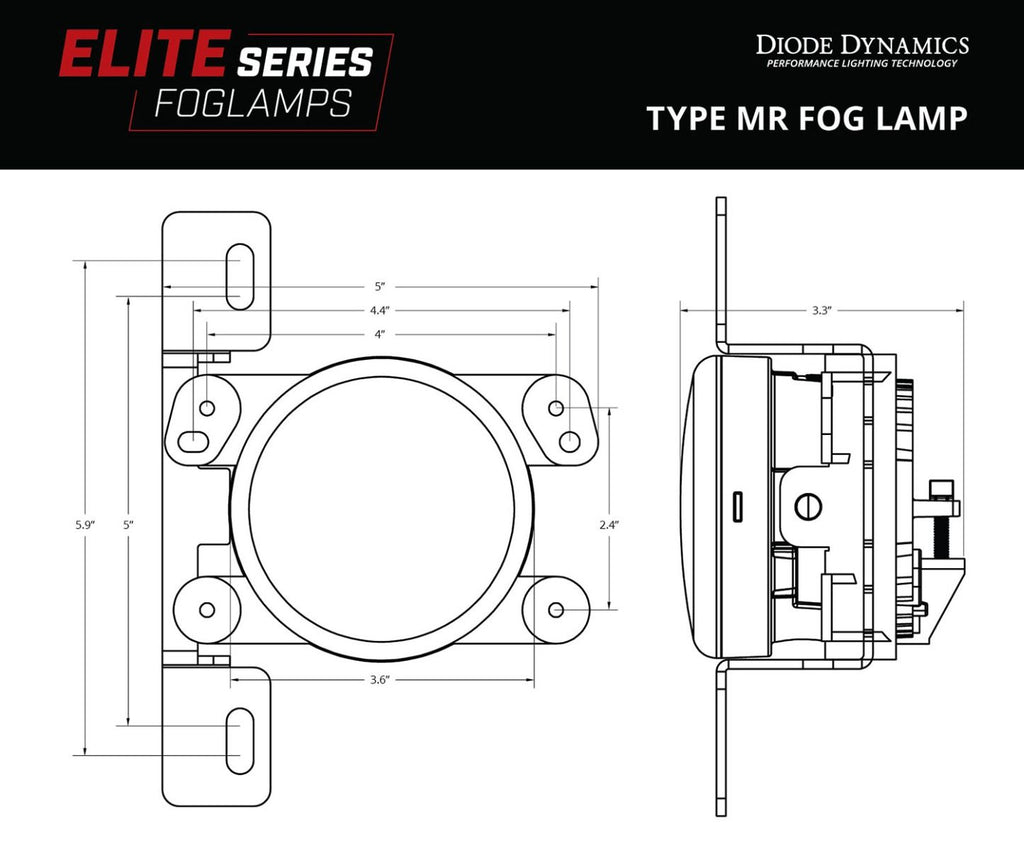 Diode Dynamics Elite Series Dual-Color Type MR Fog Lamps (Pair) - Multiple Jeep Fitments