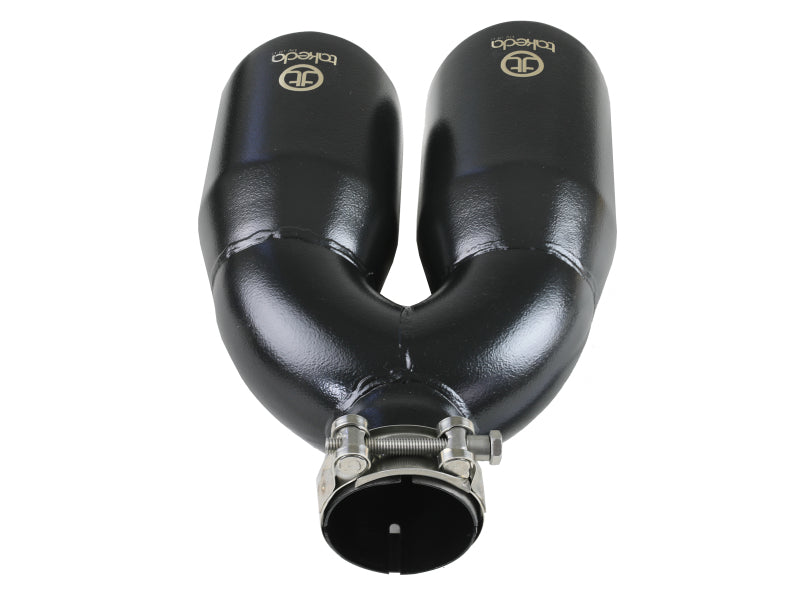 aFe Takeda 2-1/2" 304 Stainless Steel Black Right Exhaust Tip - Universal
