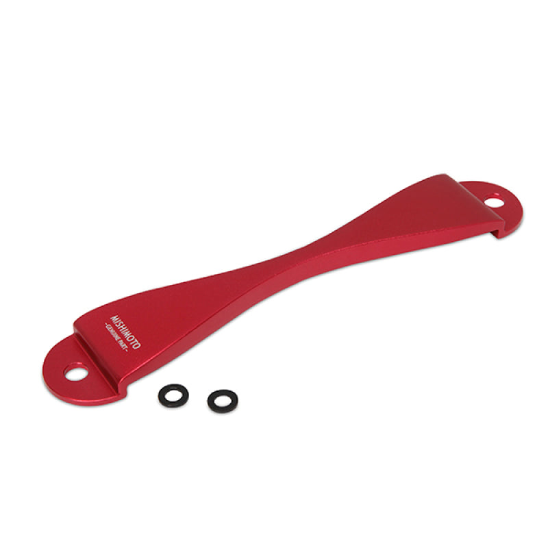 Mishimoto Subaru CNC Battery Tie-Down [Red] - Subaru Fitments