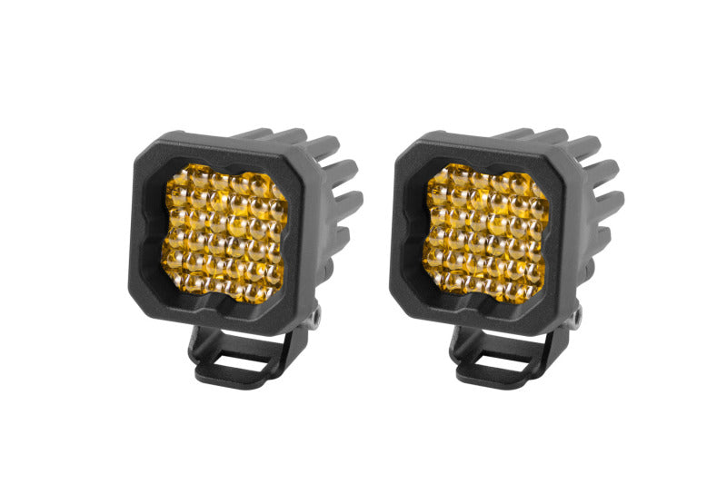 Diode Dynamics SSC1 Yellow Flood Sport ABL LED Pod (Pair) - Universal Fitment