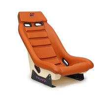Load image into Gallery viewer, NRG GT Retro Bucket Seat - Brown PVC Leather Brown Stitching Off-White Fiberglass Back