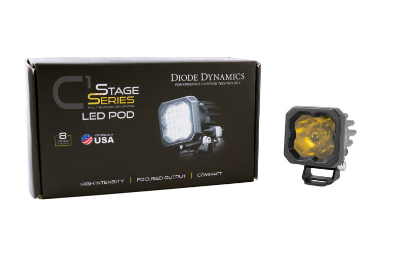 Diode Dynamics SSC1 Yellow Spot Sport ABL LED Pod (Single) - Universal Fitment