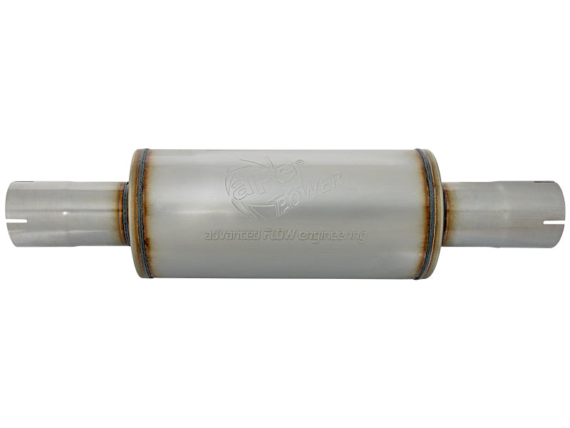 aFe ATLAS 3-1/2" Aluminized Stainless Steel Round Body Muffler - Universal
