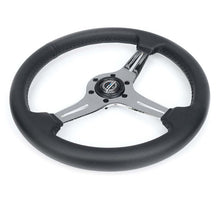 Load image into Gallery viewer, NRG Light Weight Gaming Steering Wheel - 350mm 3 Chrome Silver Spokes Perforated Leather