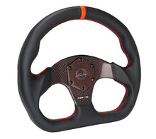 Load image into Gallery viewer, NRG Carbon Fiber Flat Bottom Steering Wheel (320mm) Red CF Center w/Red Stitch/Center Mark