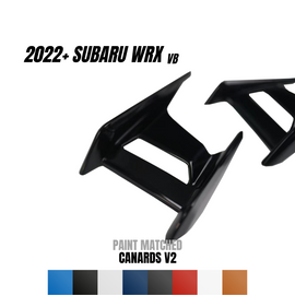 JDMuscle Canards V2 [Paint Matched / Gloss Black / ABS] - Subaru WRX 2022-2025