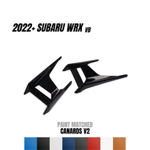 Load image into Gallery viewer, JDMuscle Canards V2 [Paint Matched / Gloss Black / ABS] - Subaru WRX 2022-2025