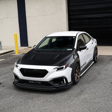 Load image into Gallery viewer, JDMuscle Carbon Fiber Scoopless Hood V1 - Subaru WRX w/ FMIC 2022-2026