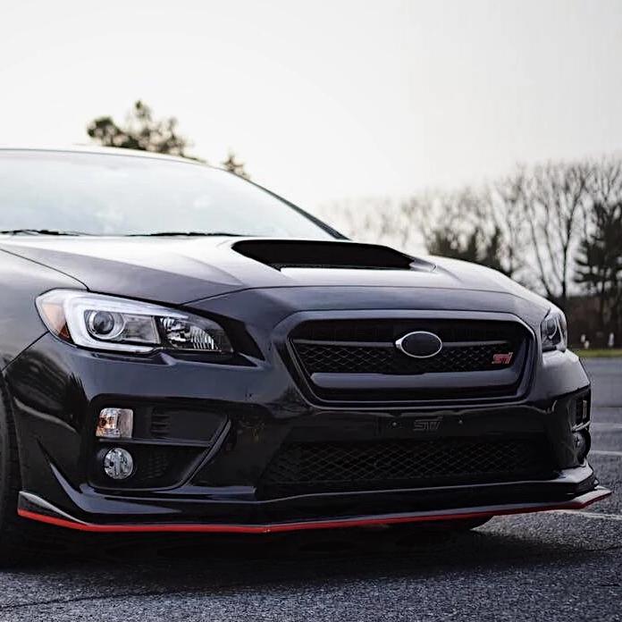 JDMuscle OE Style Front Lip Gloss/Matte Black with Color Accent - Subaru WRX / STi 2015-2017