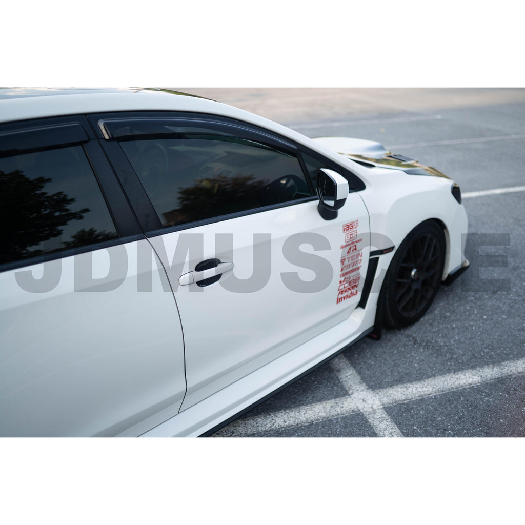 JDMuscle Tanso Carbon Fiber Door Bowl Trim Covers - Subaru WRX / STi 2015-2021