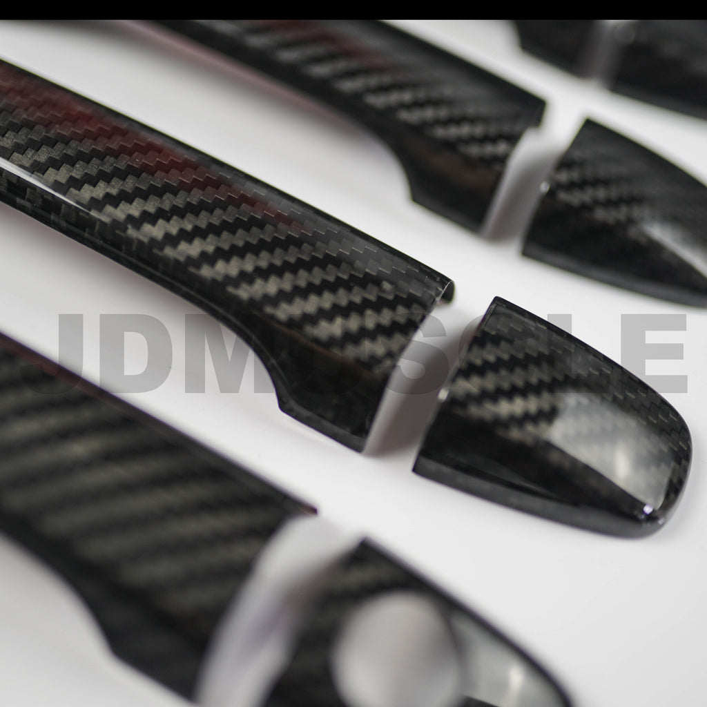 JDMuscle Dry Carbon Fiber Door Handle Covers w/ Gloss Finish - Subaru WRX / STi 2015-2021