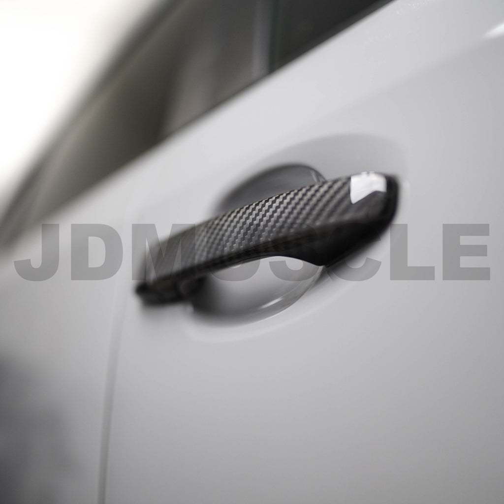 JDMuscle Dry Carbon Fiber Door Handle Covers w/ Gloss Finish - Subaru WRX / STi 2015-2021