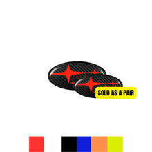 Load image into Gallery viewer, JDMuscle Pre-preg Carbon Fiber Subaru Emblem Covers (Front &amp; Rear) - Subaru WRX 2015-2026 WRX / STi 2015-2021 / Crosstrek 2018-2023 / Impreza 2017-2023
