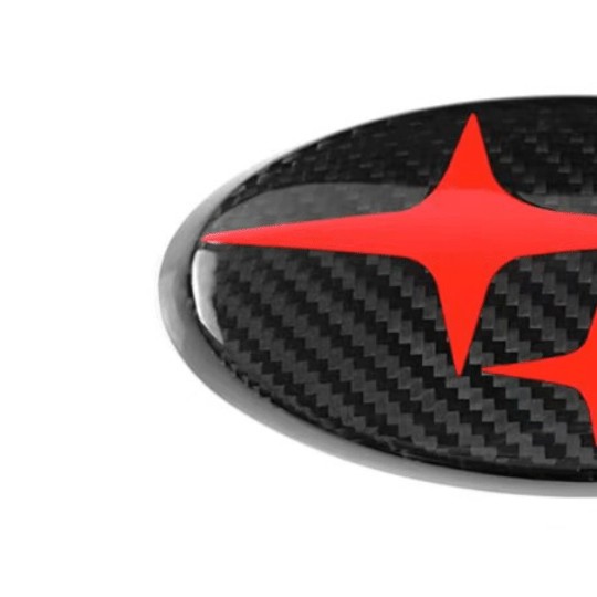 JDMuscle Pre-preg Carbon Fiber Subaru Emblem Covers (Front & Rear) - Subaru WRX 2015-2026 WRX / STi 2015-2021 / Crosstrek 2018-2023 / Impreza 2017-2023