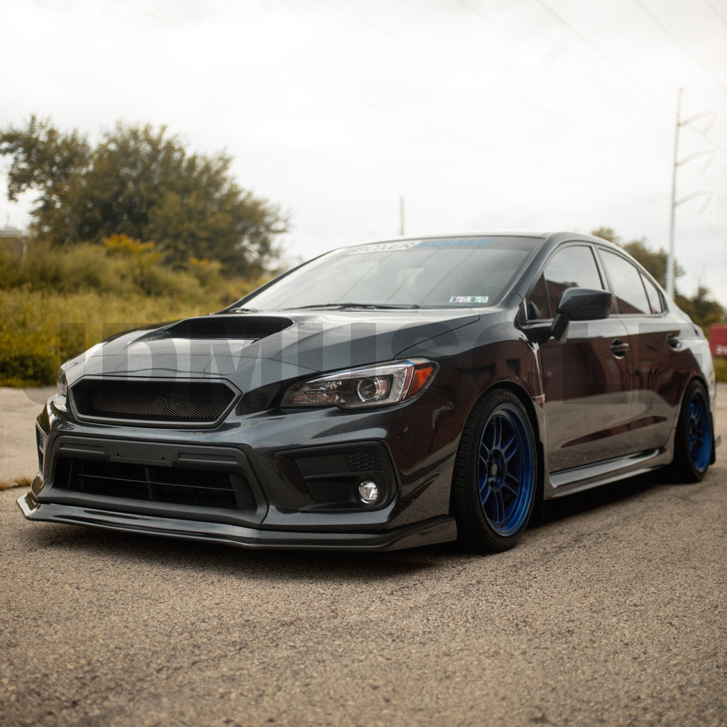 JDMuscle CS Style Carbon Fiber Front Bumper Lip - Subaru WRX / STi 2018-2021