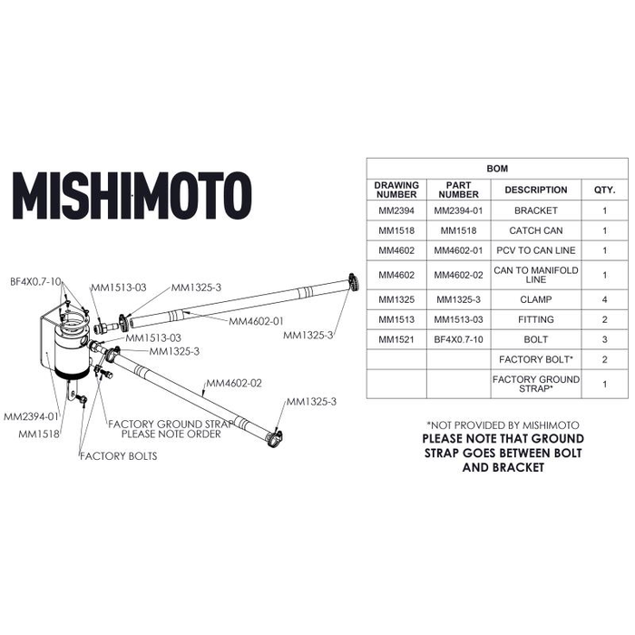 Mishimoto Black Baffled Oil Catch Can Kit - Subaru Impreza 2018-2021 / Crosstrek 2019-2021