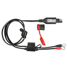 Load image into Gallery viewer, OptiMate MONITOR 12V lead-acid auto-marine Permanent battery lead (40"-100cm 15/16""- M8 rings) with integrated battery status / charge system monitor.