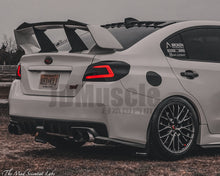 Load image into Gallery viewer, JDMuscle Tanso Carbon Fiber Wing Gurney Flap V2 - Subaru WRX / STi  2015-2021 (w/ OEM STi Spoiler)