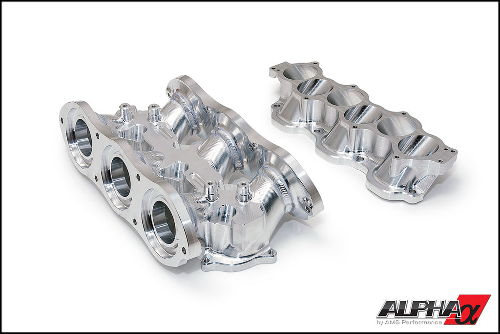 AMS Performance Alpha Carbon Fiber / Gold Billet Intake Manifold (Triple Fuel Rail; 18 injector) - Nissan GT-R R35 2009+