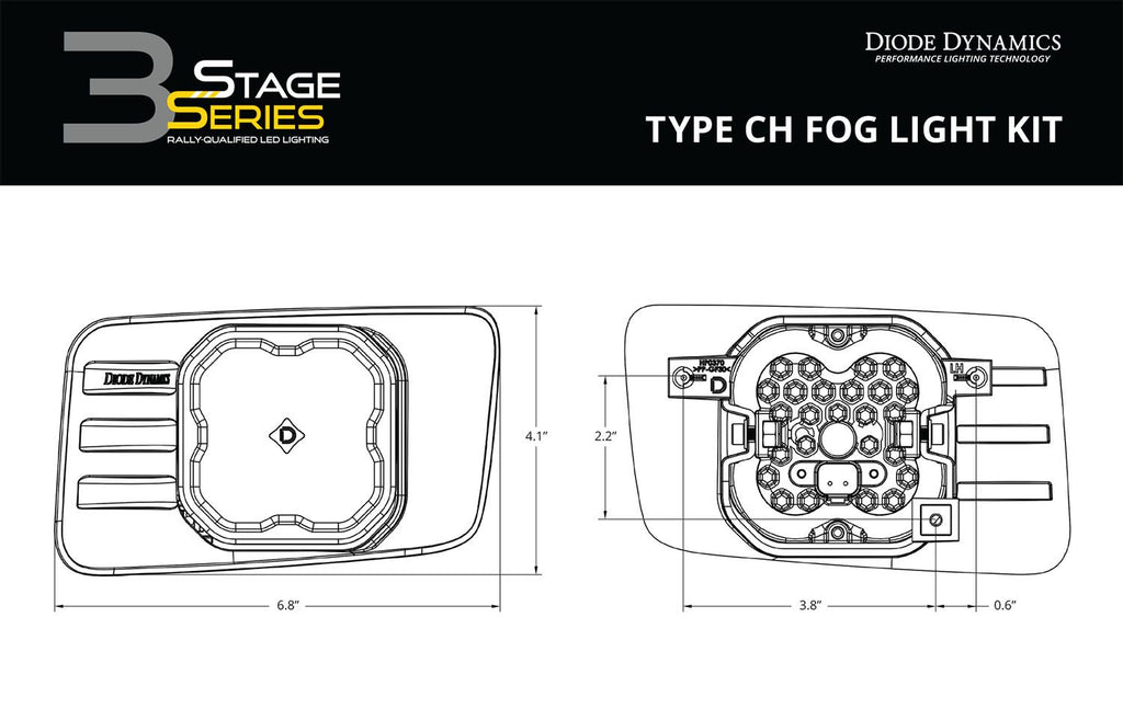 Diode Dynamics SS3 Dual-Color Wide SAE Type CH Fog Light Kit - Multiple Fitments