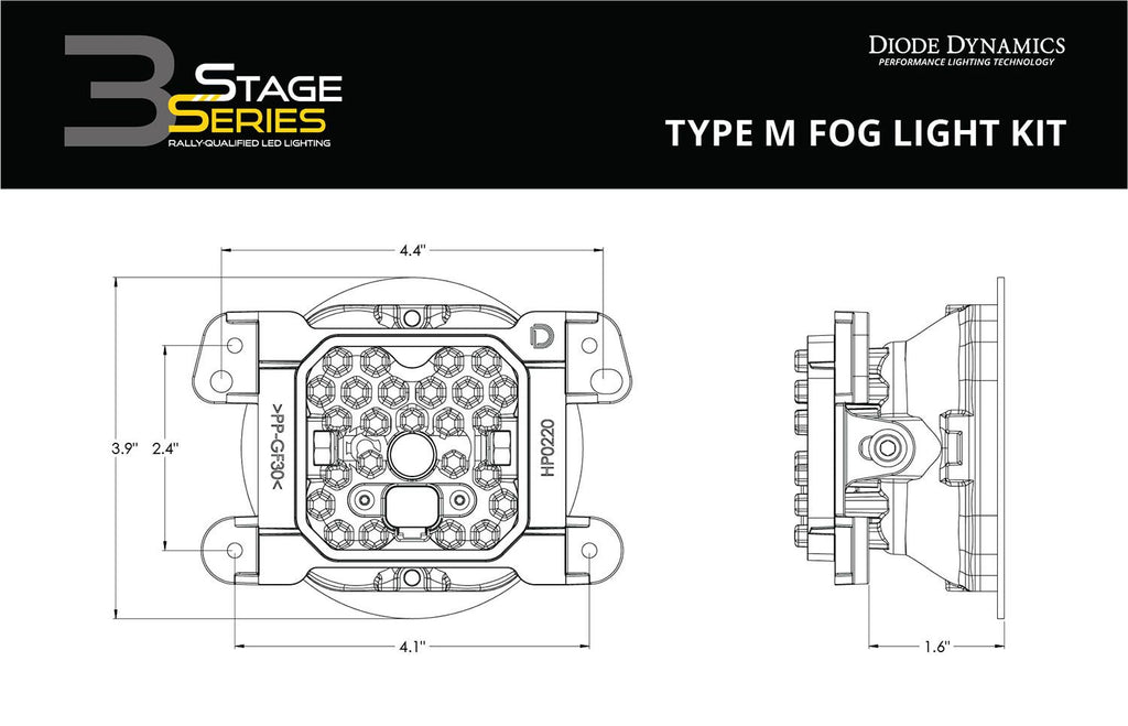Diode Dynamics SS3 Dual-Color Wide SAE Type M Fog Light Kit - Multiple Fitments
