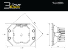 Load image into Gallery viewer, Diode Dynamics SS3 SAE Yellow Pro Combo Flush Mount ABL LED Pod (Pair) - Universal