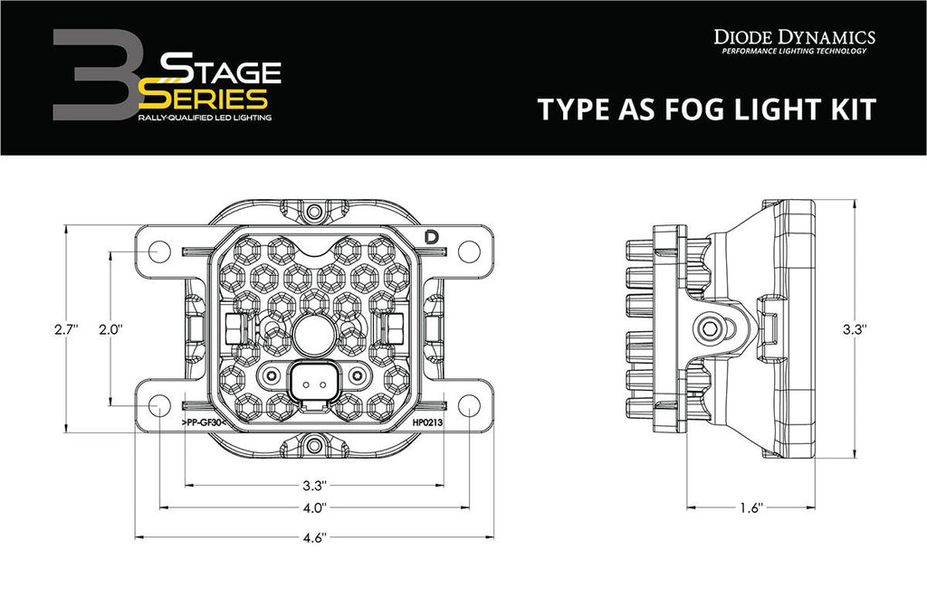 Diode Dynamics SS3 Dual-Color Wide SAE Type AS Fog Light Kit - Multiple Fitments