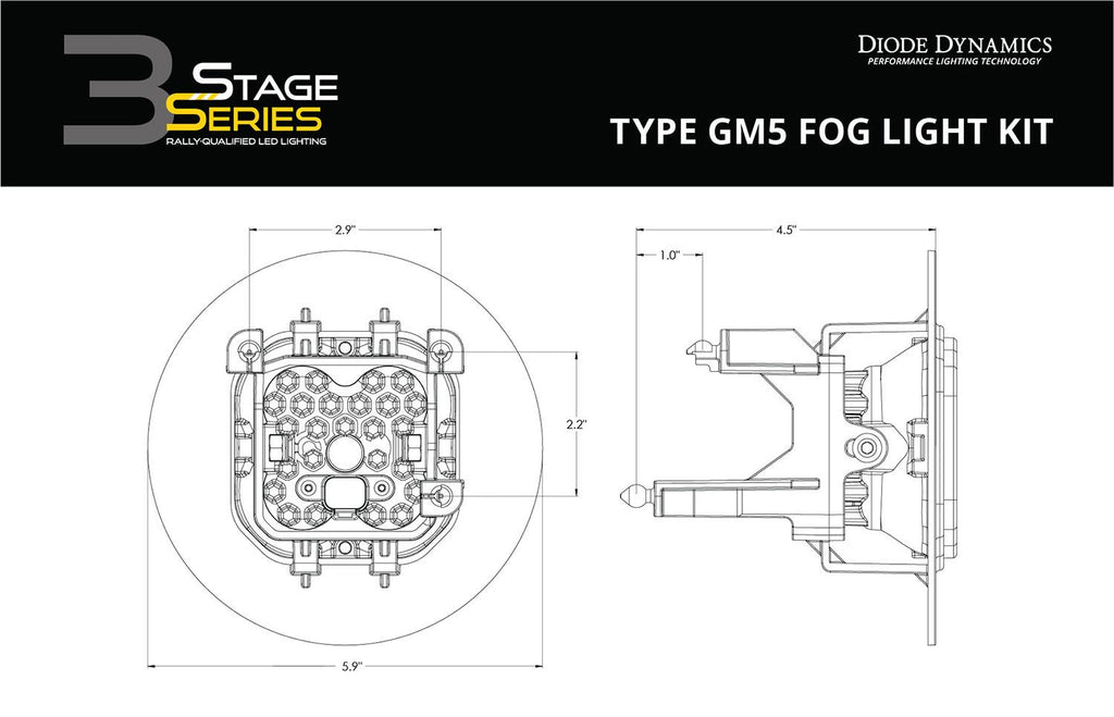 Diode Dynamics SS3 Dual-Color Wide SAE Type GM5 Fog Light Kit -  GMC Sierra 1500/2500 HD/3500 HD 2007-2014
