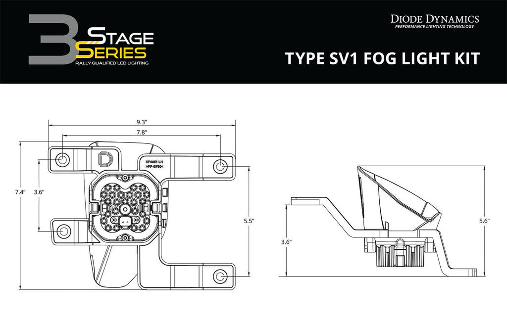 Diode Dynamics SS3 Dual-Color Wide SAE Type SV1 Fog Light Kit - Chevrolet Silverado 1500/1500 LD 2016-2019