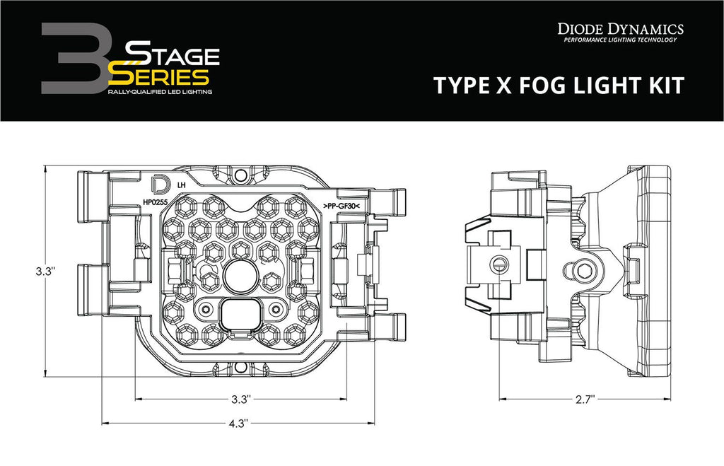 Diode Dynamics SS3 Dual-Color Wide SAE Type X Fog Light Kit - Multiple Subaru Fitments