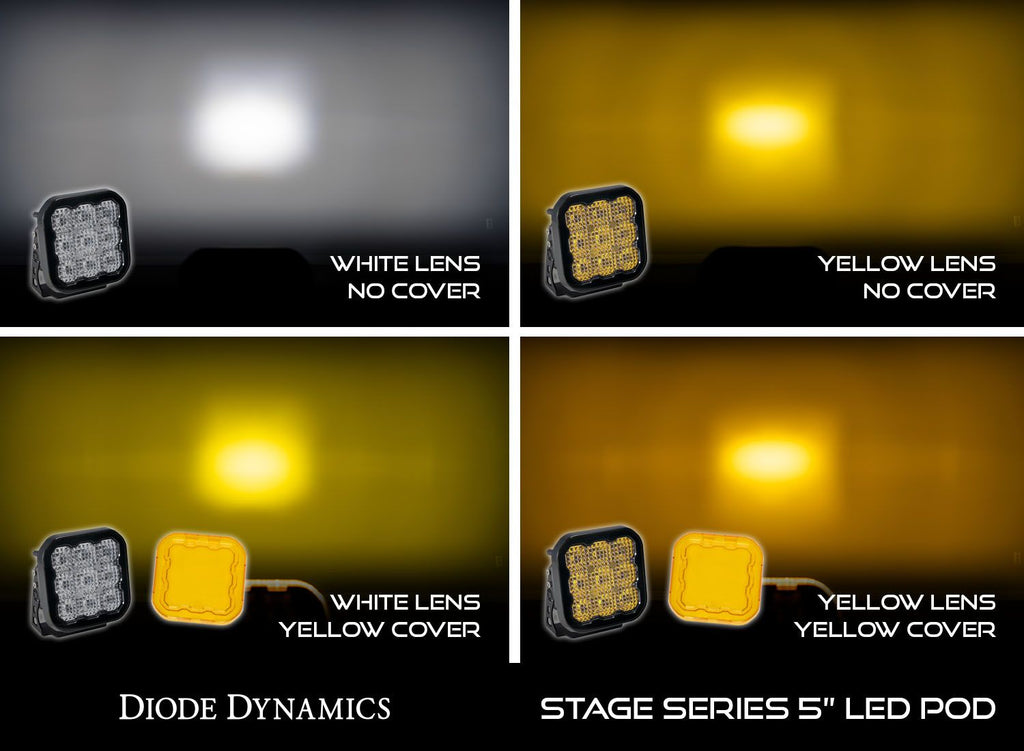 Diode Dynamics SS5 Yellow LED Pod Cover (Single) - Universal Fitment