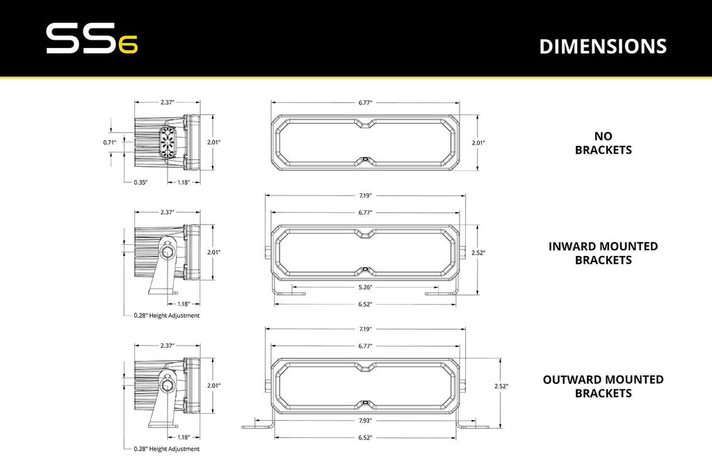 Diode Dynamics SS6 SAE/DOT White Combo/Driving Max RBL LED Light Bar (Pair)