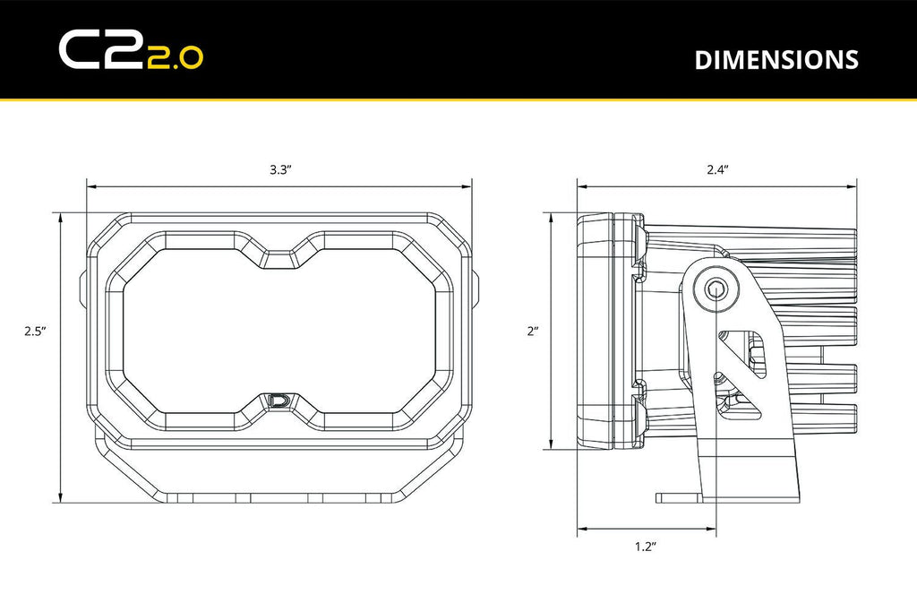 Diode Dynamics Stage Series C2 2.0 2 Inches Sport Roll Bar Reverse Light Kit - Multiple Fitments