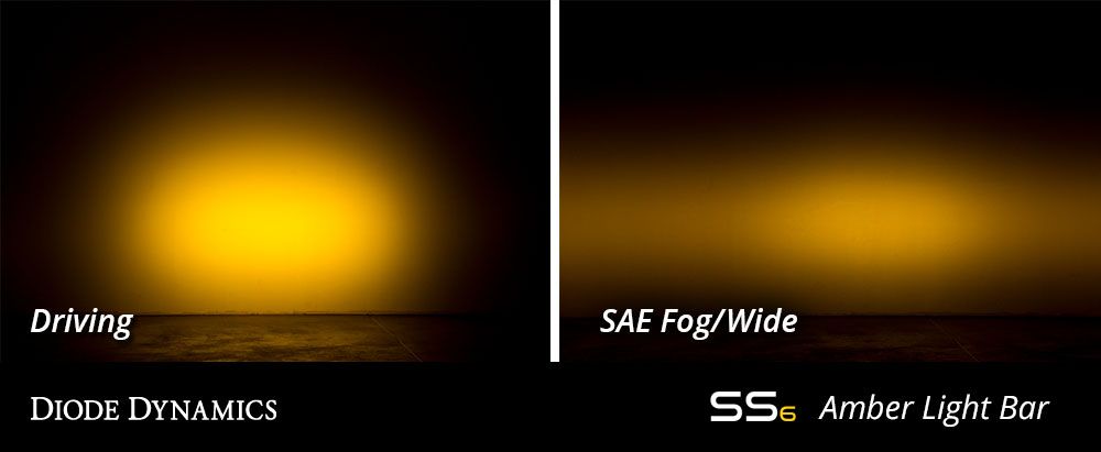 Diode Dynamics Stage Series 6" Amber SAE Fog/Wide Classic Light Bar (Single)
