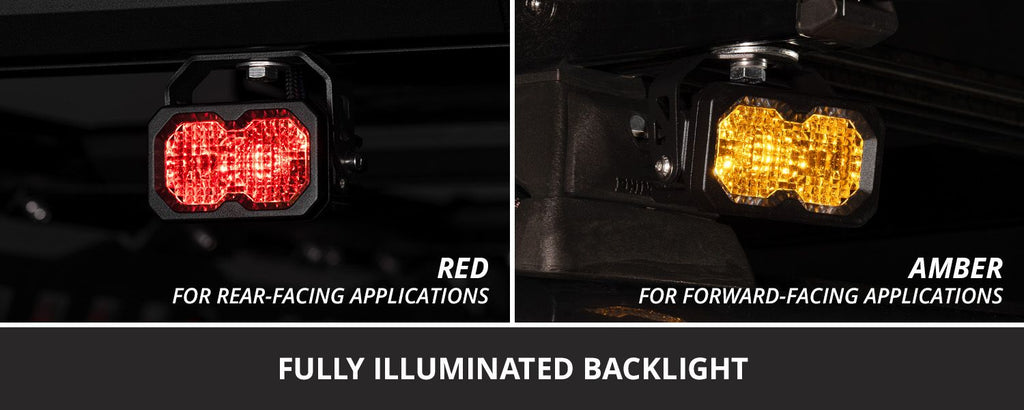 Diode Dynamics C2 2.0 SAE/DOT White Combo/Driving Pro Standard Amber BL LED Pod (pair) - Universal