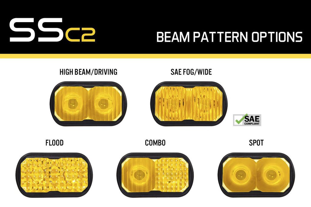 Diode Dynamics Yellow Combo Lens for C2 1.0 LED Pods (Single) - Universal Fitment