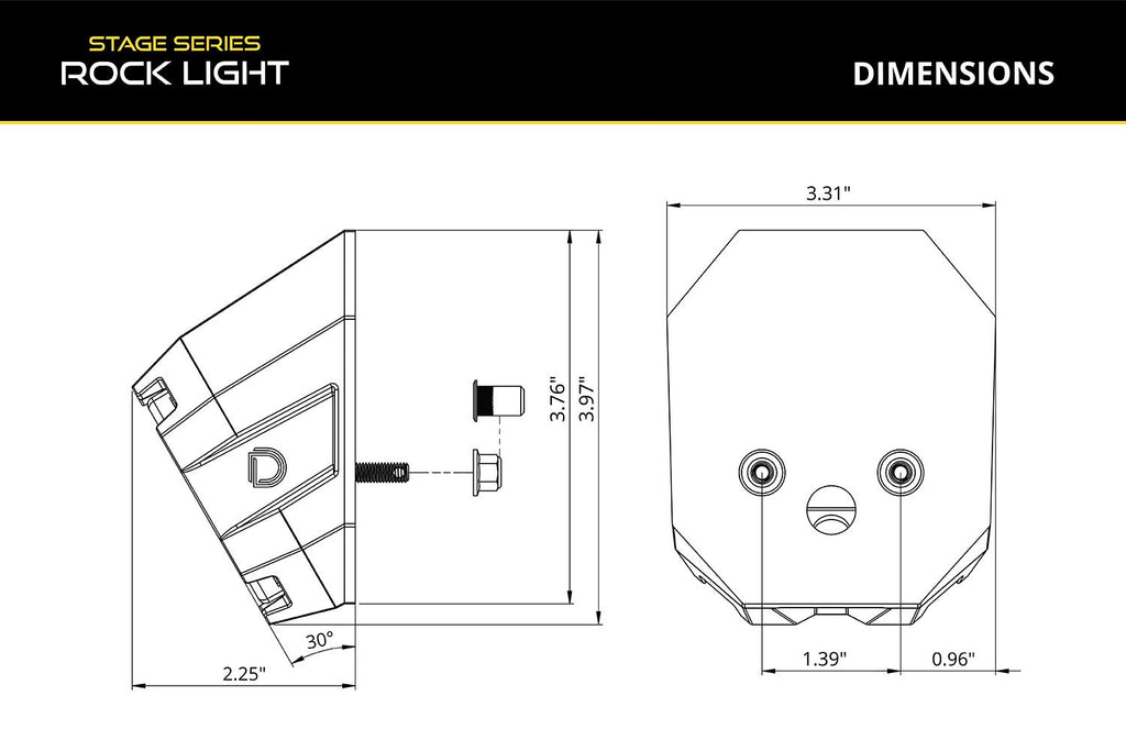 Diode Dynamics Stage Series Rock Light Angled Surface Mount Kit