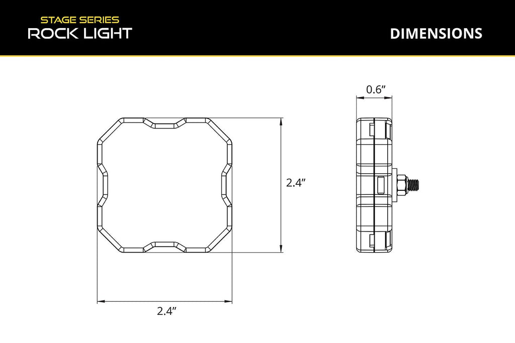 Diode Dynamics Stage Series White/Amber M8 LED Rock Light (single)