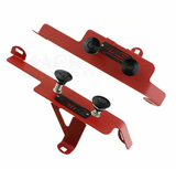 Move Over Racing Black Front Bumper Quick Release Kit [Wrinkle Red Brackets] - Subaru WRX 2011-2014 / STi 2008-2014