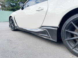JDMuscle TR Style Carbon Fiber Side Skirt Add-on Lip - Subaru BRZ / Toyota GR86 2022+