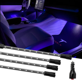 XK Glow Car Interior LED Accent Light Kit | 4 Strip Single Color