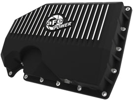 aFe Engine Oil Pan POWER Street Series w/ Machined Fins [Black; w/o Oil Sensor] - Audi & VW 1.8L / 2.0L Fitments