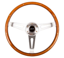 Load image into Gallery viewer, NRG Classic Wood Grain Steering Wheel (365mm) Wood w/Metal Accents &amp; Polished Alum. 3-Spoke Center