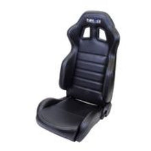 Load image into Gallery viewer, NRG Reclinable Sport Seats (Pair) PVC Leather w/NRG Logo - Black w/White Stitching