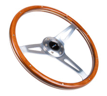 Load image into Gallery viewer, NRG Classic Wood Grain Steering Wheel (365mm) Wood w/Metal Accents &amp; Polished Alum. 3-Spoke Center